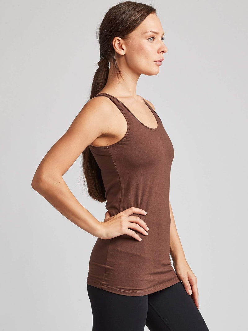 Kalon Women's 4-Pack Scoop Neck Tank Top Base Layer (Small, Earth Tones) - Image 3